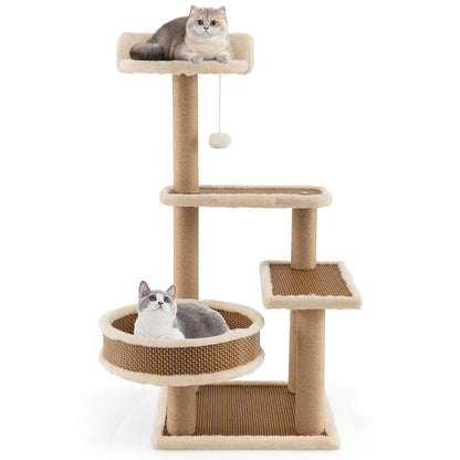 90 Cm Multi-Level Cat Tree Tower Cat Tree with Scratching Posts