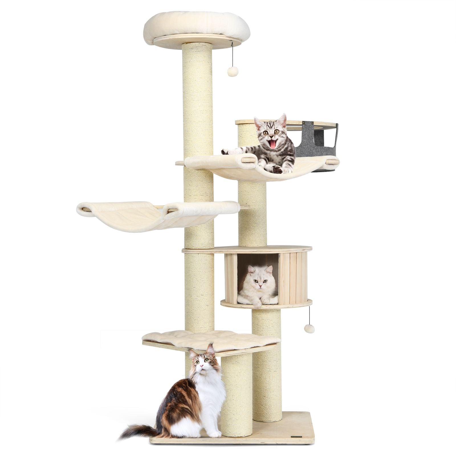 197 Cm Multi-Level Cat Tree Cat Tower for Play and Rest