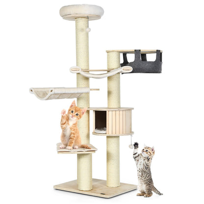 197 Cm Multi-Level Cat Tree Cat Tower for Play and Rest