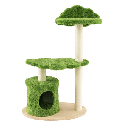 97 Cm Cute Cat Tree with Fully Wrapped Sisal Scratching Posts